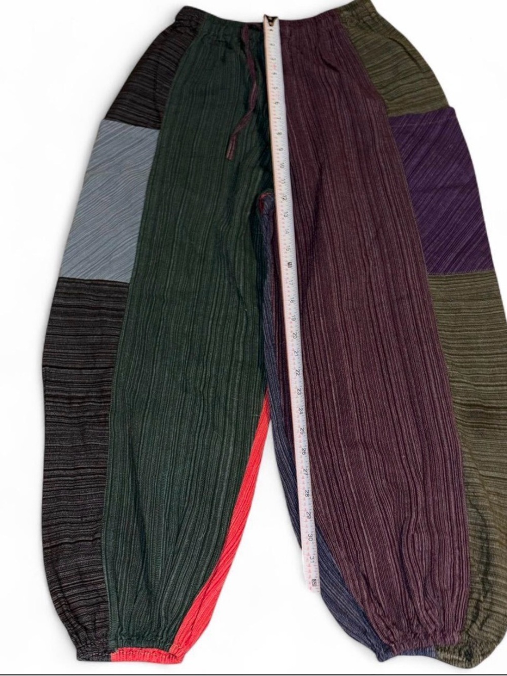 Colorblock Patchwork Ribbed Jogger Trousers - Multicolor - Picture 3 of 4